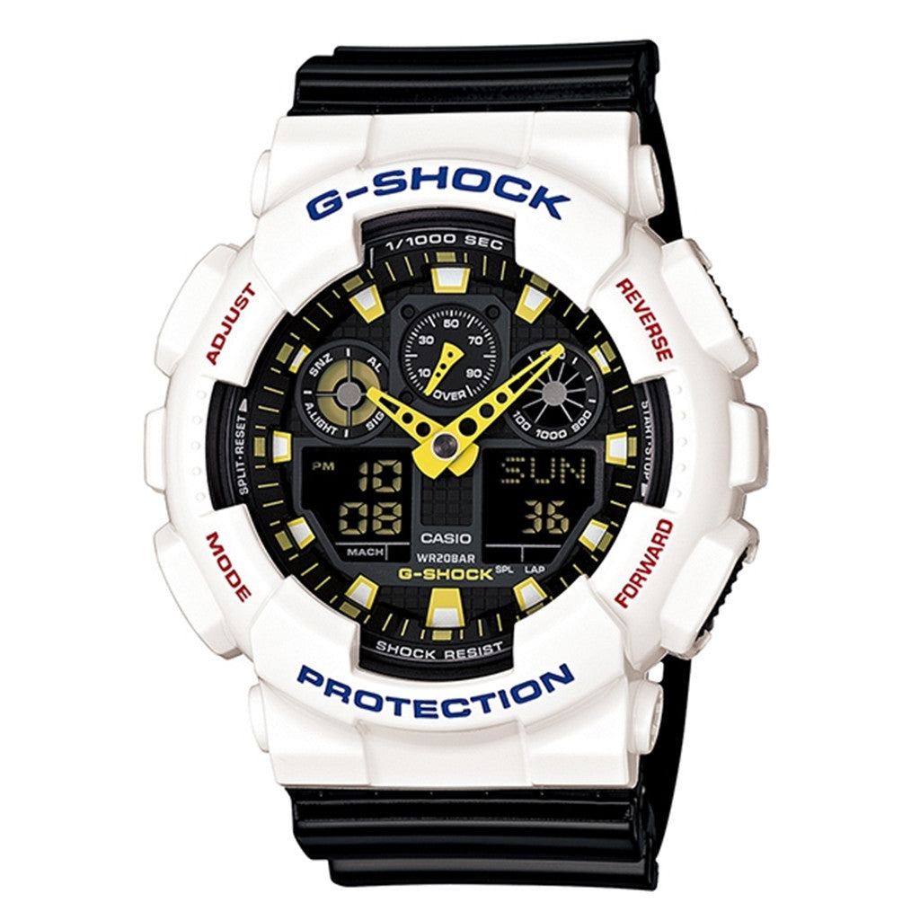 CASIO G-SHOCK GA100CS-7A WHITE BLACK – Poopoo online store