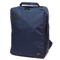 DRIFTER SQUARE PACK BACKPACK- NAVY X BLACK LEATHER - CITY LINE MADE IN USA