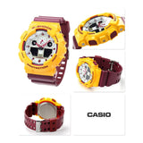 CASIO G-SHOCK GA-100CS-9A YELLOW/BURGUNDY