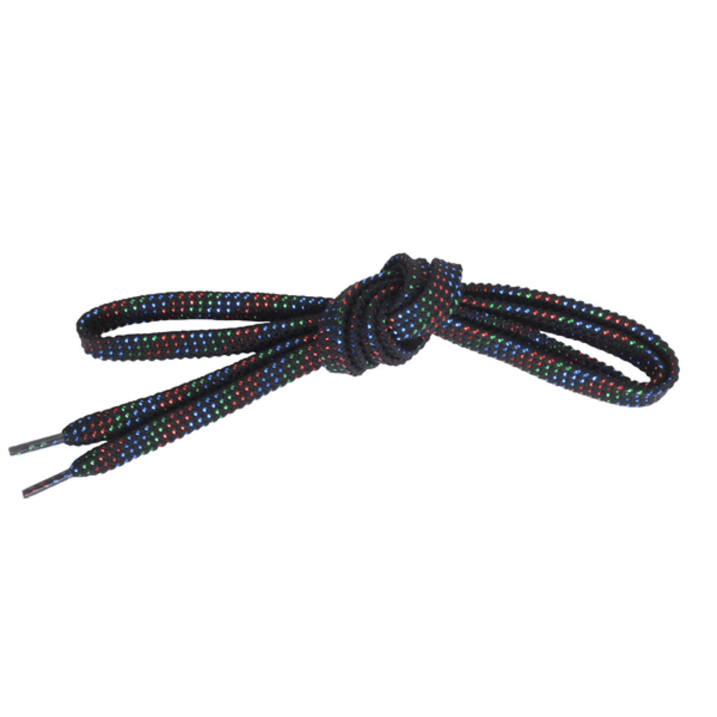 SHOE LACES BLACK / RAINBOW FLAT MADE IN JAPAN