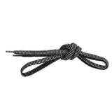 SHOE LACES BLACK / SILVER FLAT MADE IN JAPAN