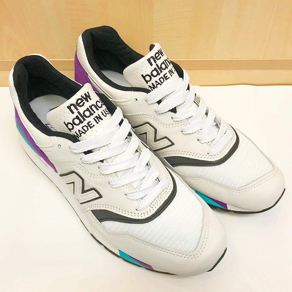 New balance 997 white purple best sale